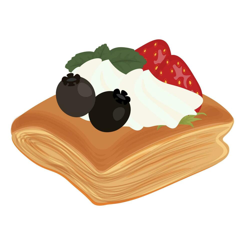 Logo Illustration of puff pastry with Fruit Topping vector