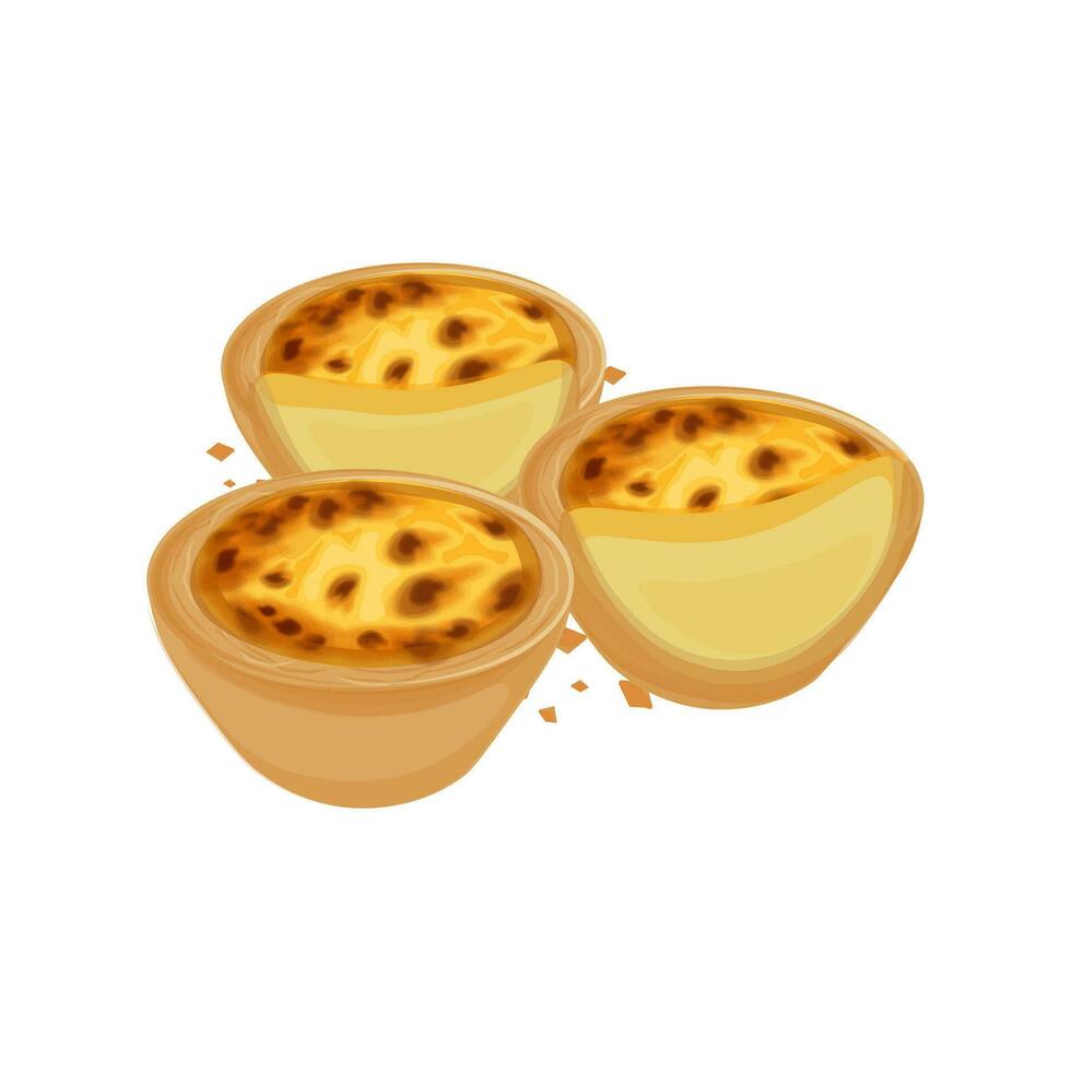 Logo Illustration of a half Portuguese egg tart vector