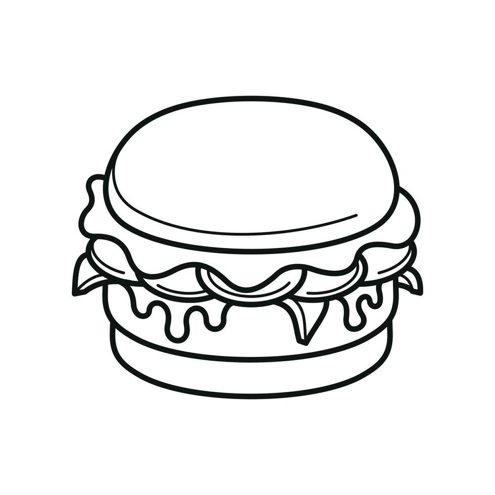 Tasty delicious savory foods premium vector arts. cartoon doodle cute icon outline line art design