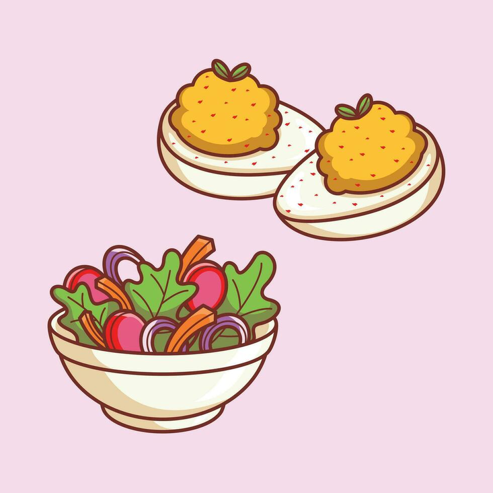 Tasty delicious savory foods premium vector arts. cartoon doodle cute icon design