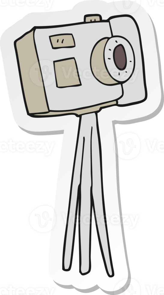 sticker of a cartoon camera on tripod png