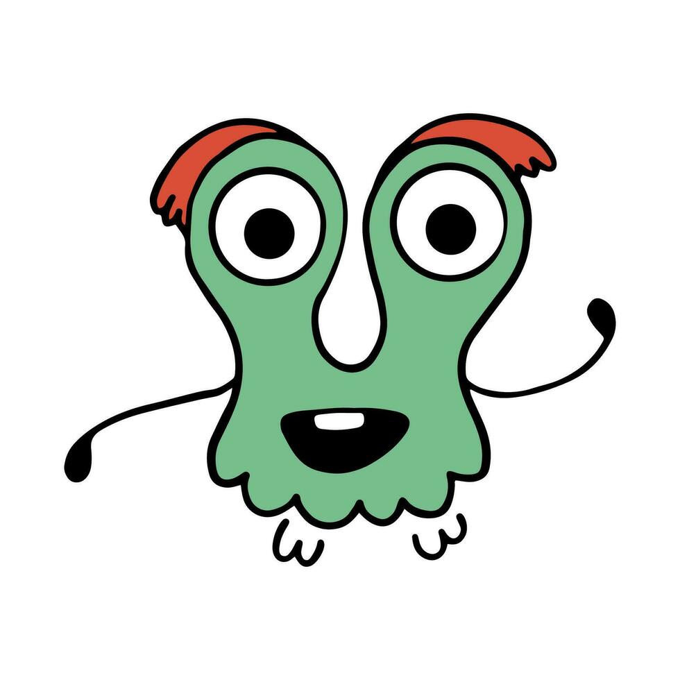 Cute and Funny Monster Cartoon Illustration Isolated In White Background. Abstract Monster Illustration vector