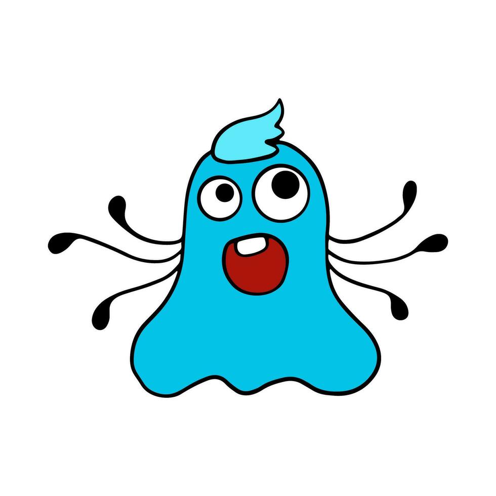 Cute and Funny Monster Cartoon Illustration Isolated In White Background. Abstract Monster Illustration vector