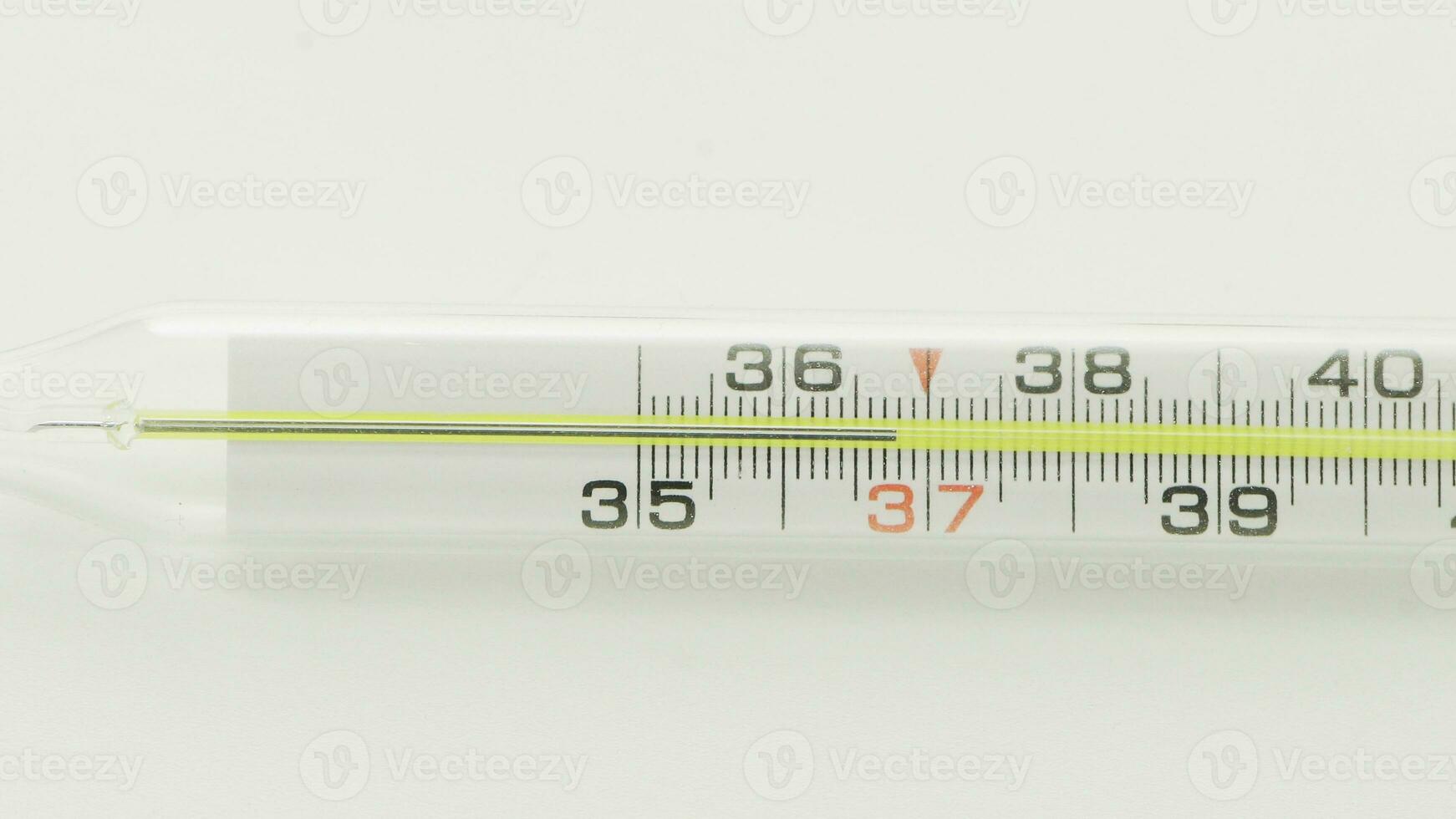 Glass Thermometer, Mercury Thermometer Isolated photo