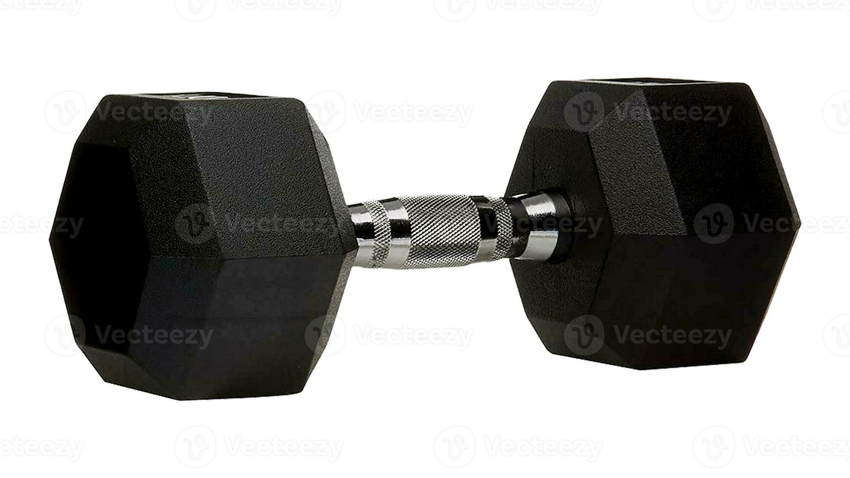 Isolated Dumbbell Concept. Fitness Equipment for Gym Workout, Strength Training, Bodybuilding, and Powerlifting photo