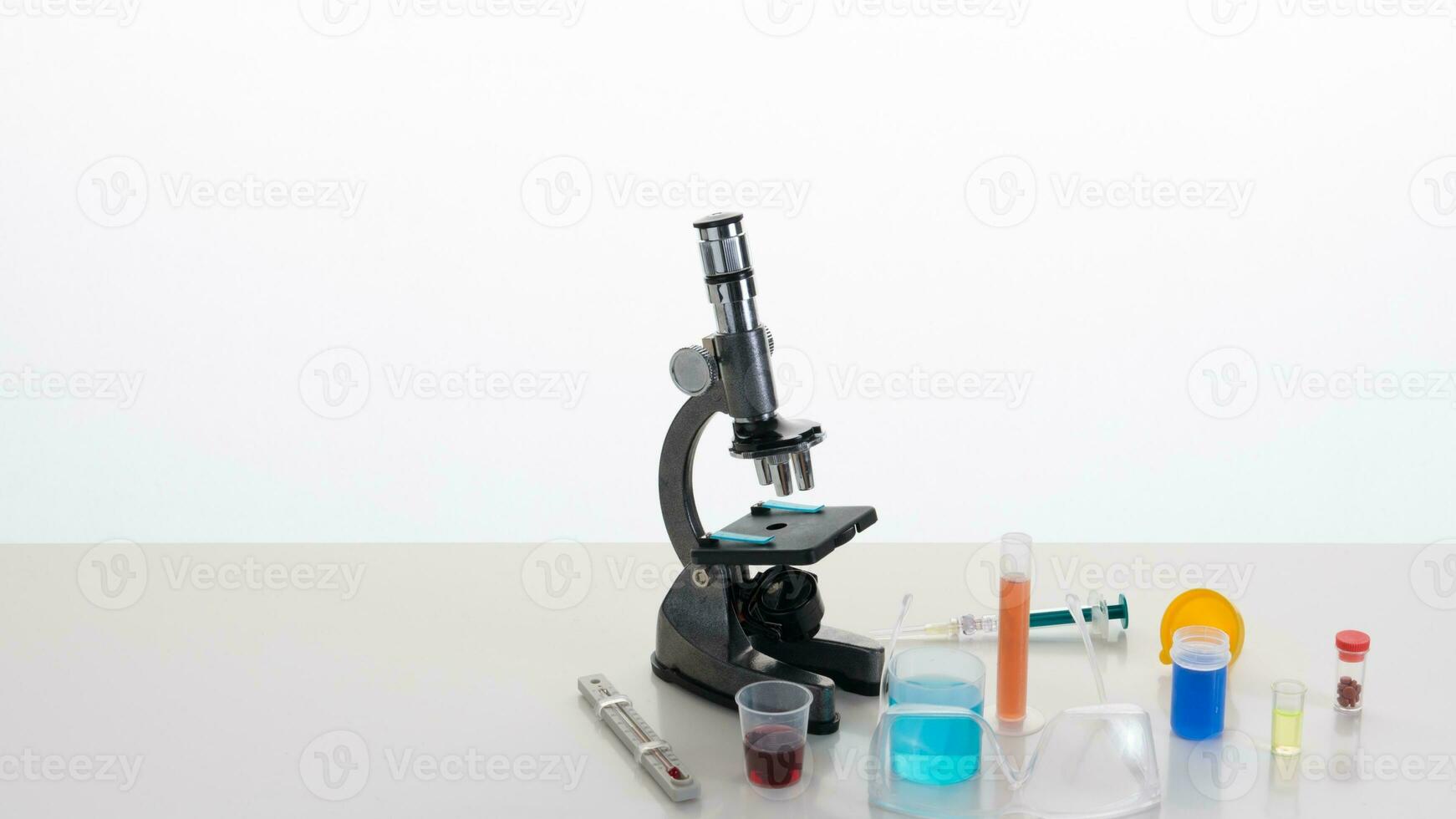 Isolated Microscope on White Background photo