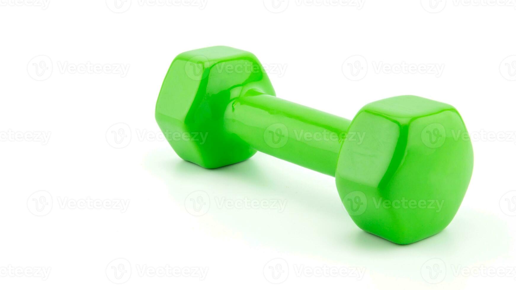 Isolated Dumbbell Concept. Fitness Equipment for Gym Workout, Strength Training, Bodybuilding, and Powerlifting photo