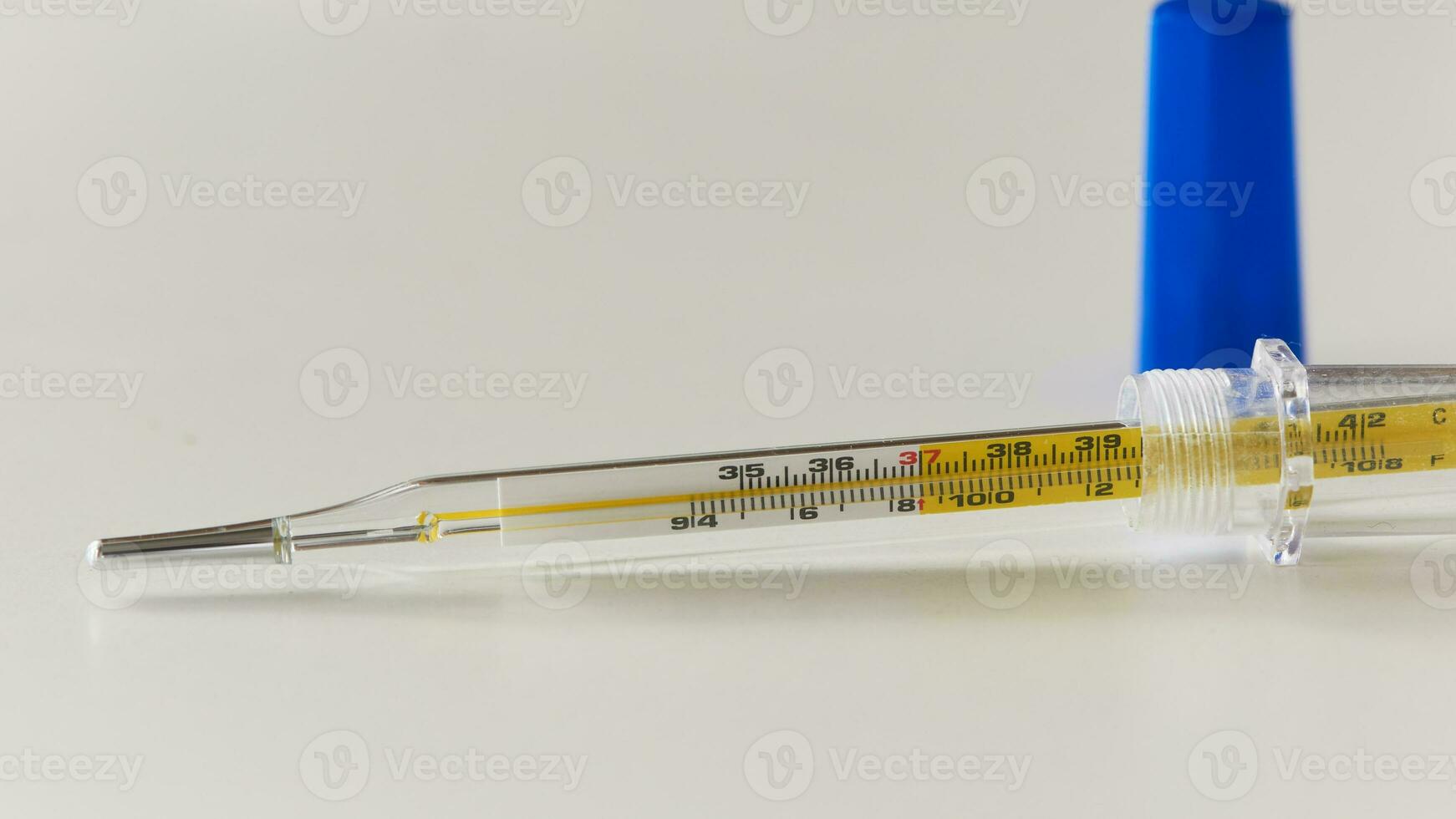 Glass Thermometer, Mercury Thermometer Isolated photo