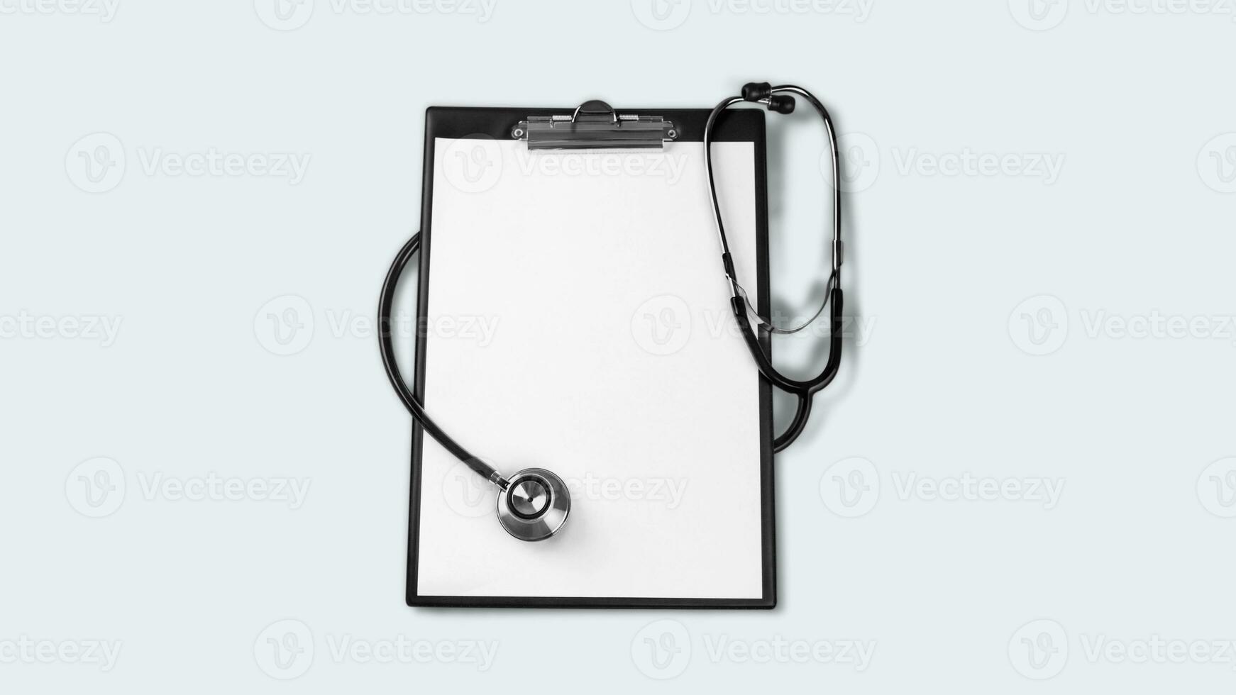 Isolated Stethoscope on White Background, Medical Equipment Concept photo