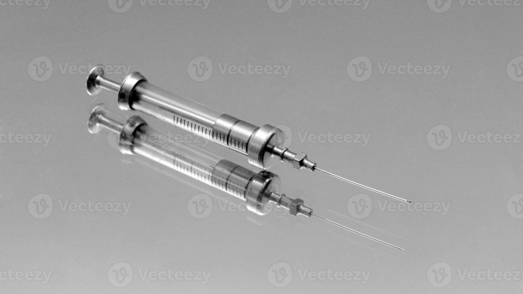 Vintage Glass Syringe, Nostalgic Medical Relic isolated photo