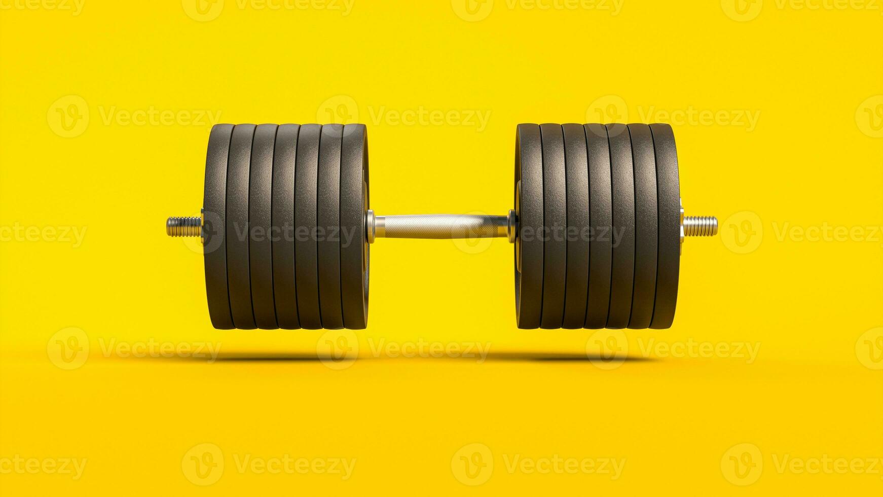 Isolated Dumbbell Concept. Fitness Equipment for Gym Workout, Strength Training, Bodybuilding, and Powerlifting photo