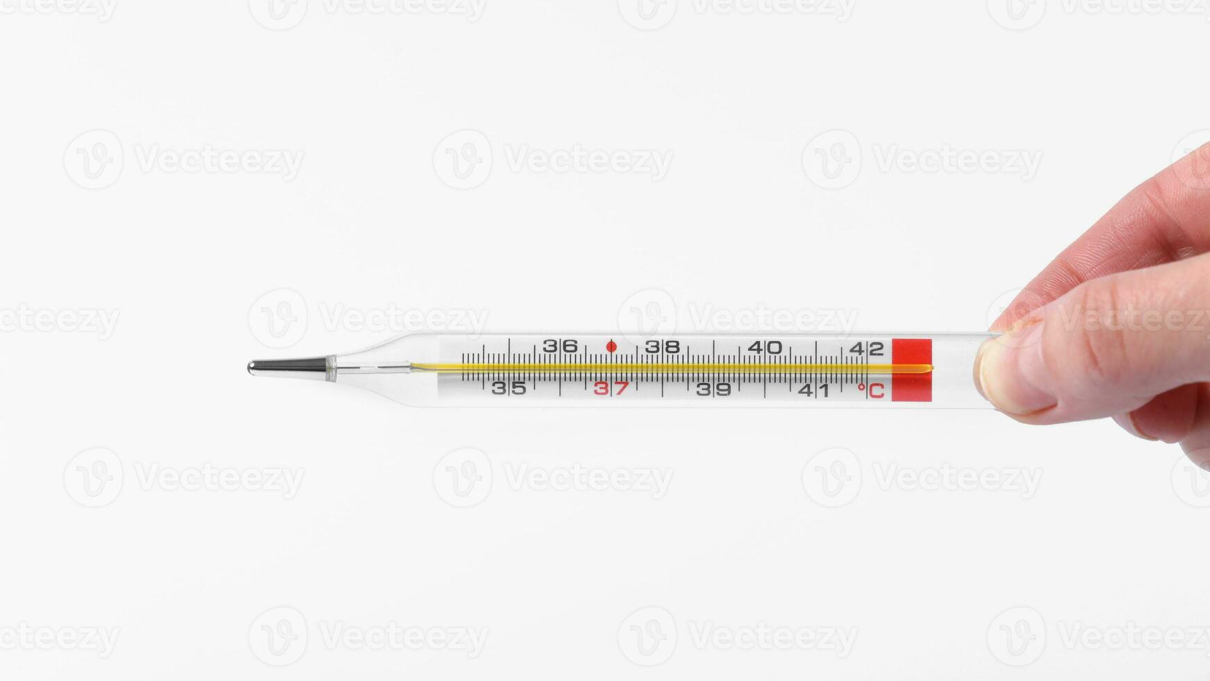 Glass Thermometer, Mercury Thermometer Isolated photo