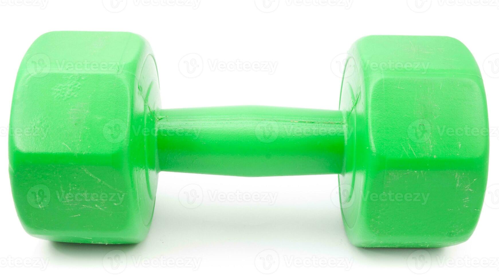 Isolated Dumbbell Concept. Fitness Equipment for Gym Workout, Strength Training, Bodybuilding, and Powerlifting photo