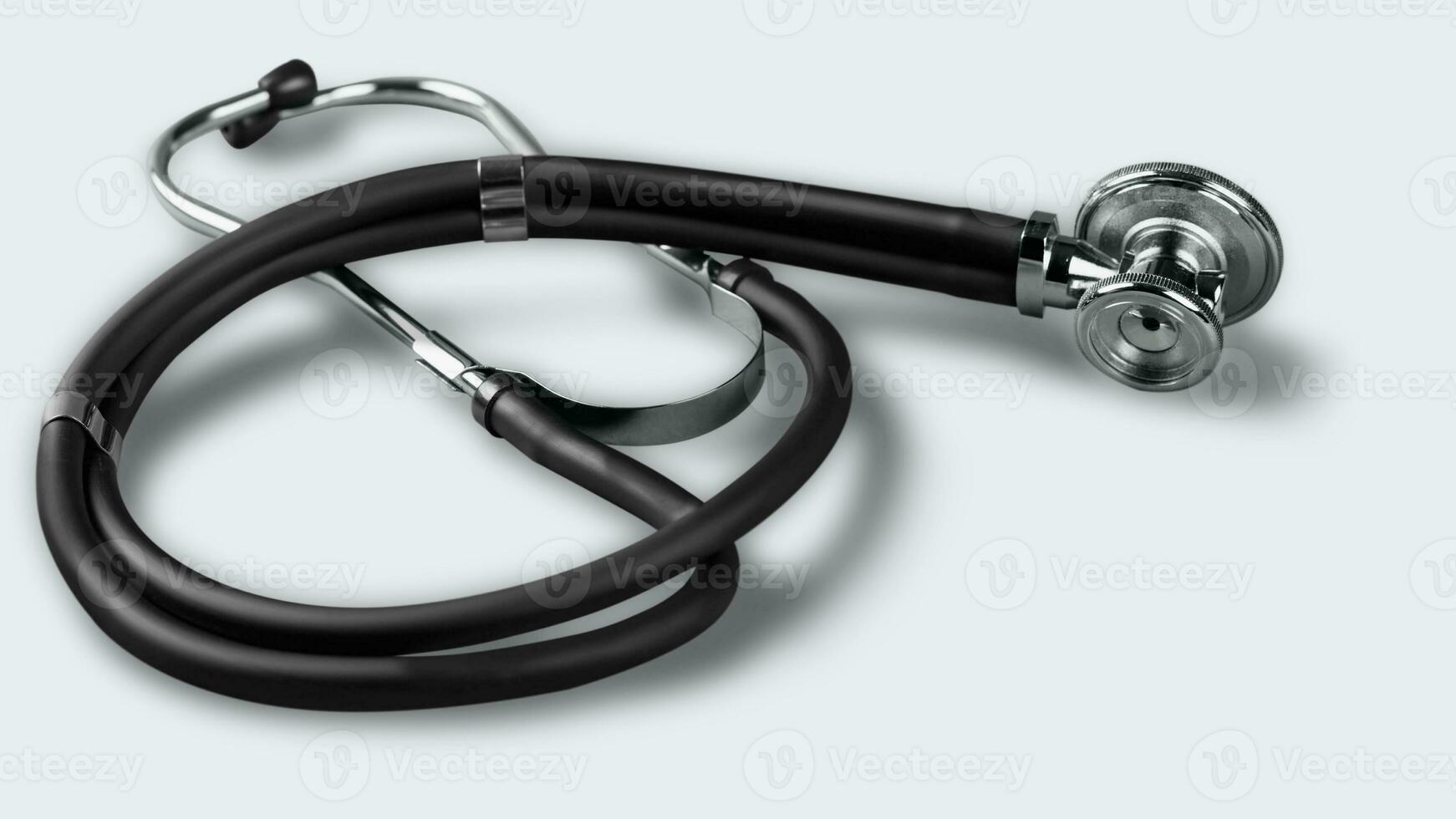 Isolated Stethoscope on White Background, Medical Equipment Concept photo