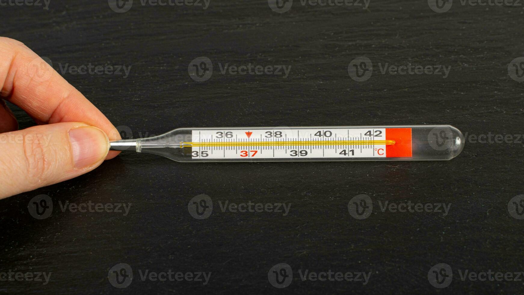 Glass Thermometer, Mercury Thermometer Isolated photo