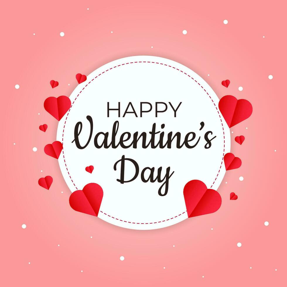 Happy Valentine's day template design. pink background vector