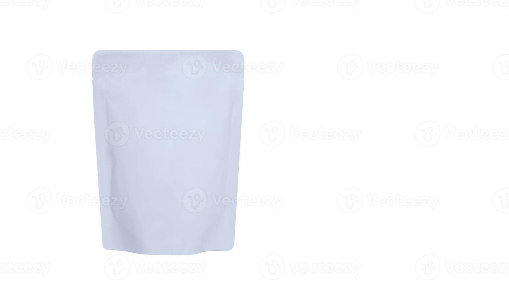 Blank Coffee Bag Mockup Isolated on White Background Packaging Design Template for Branding, Product Presentation, and Marketing Advertisement photo