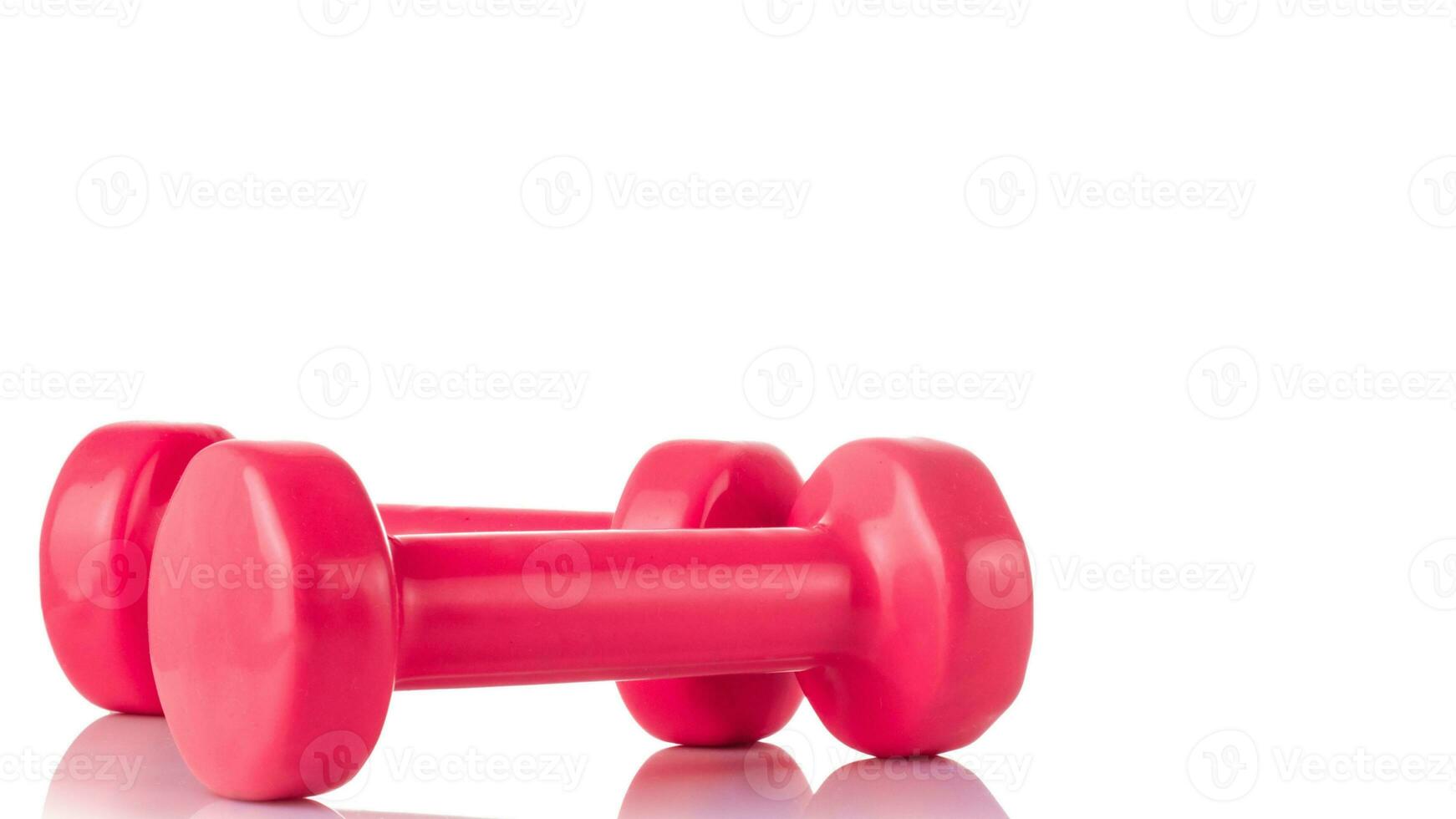 Isolated Dumbbell Concept. Fitness Equipment for Gym Workout, Strength Training, Bodybuilding, and Powerlifting photo