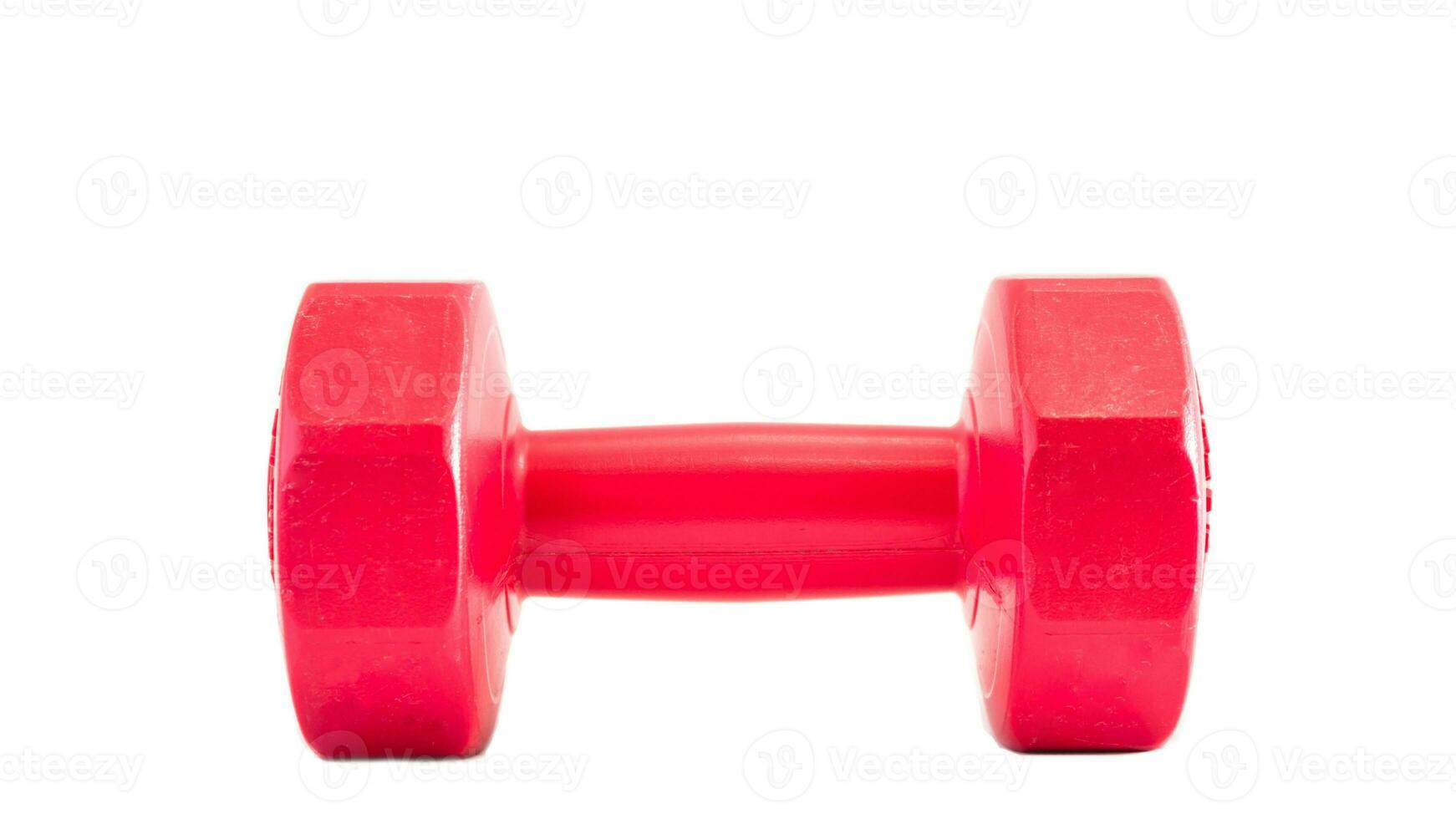 Isolated Dumbbell Concept. Fitness Equipment for Gym Workout, Strength Training, Bodybuilding, and Powerlifting photo