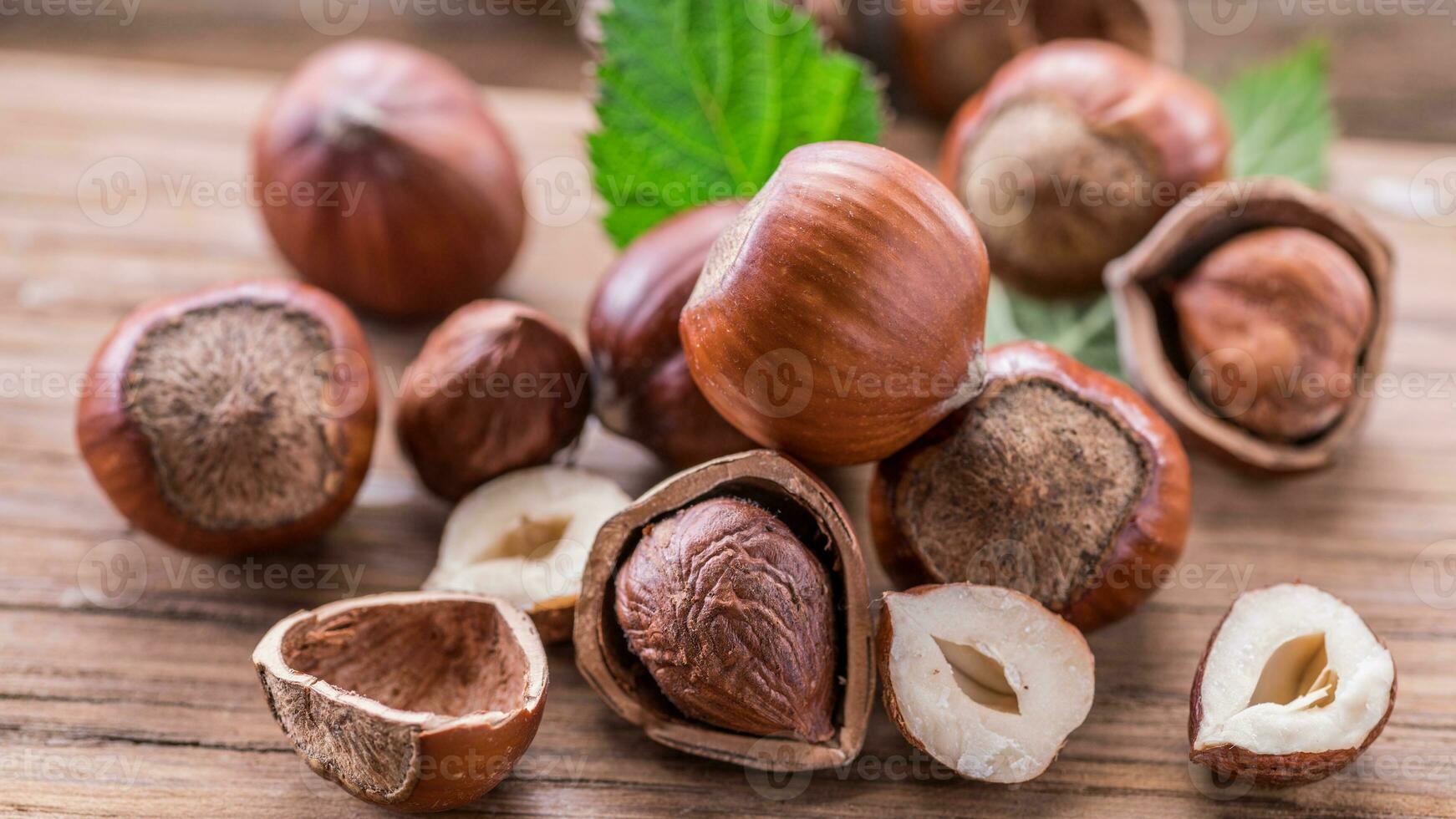 Organic Brown Hazelnuts. Delicious Healthy Nuts, Concept for Design. Gourmet Ingredients for Culinary Creations, Autumn Harvest Snack photo