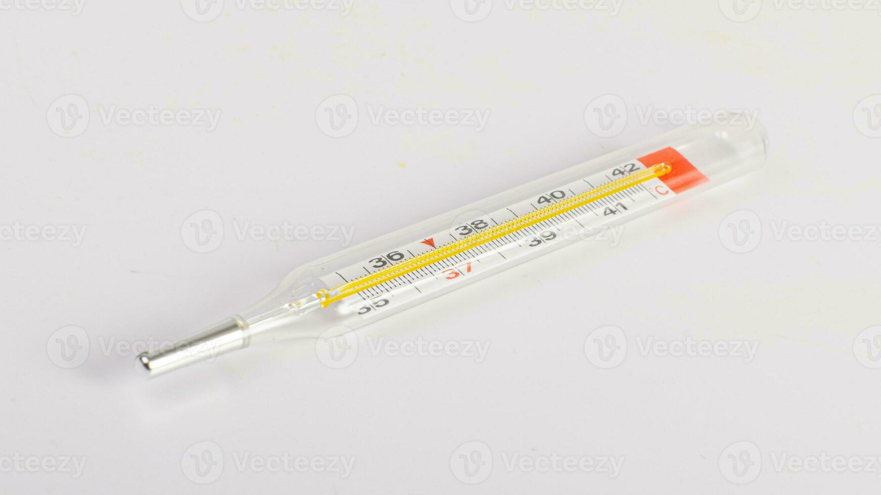 Glass Thermometer, Mercury Thermometer Isolated photo