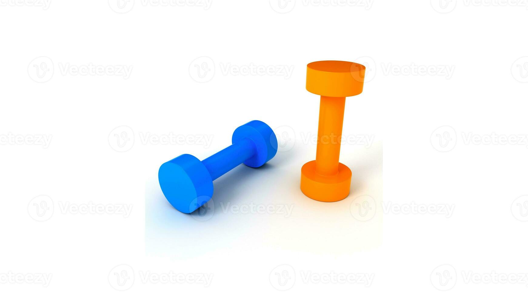 Isolated Dumbbell Concept. Fitness Equipment for Gym Workout, Strength Training, Bodybuilding, and Powerlifting photo