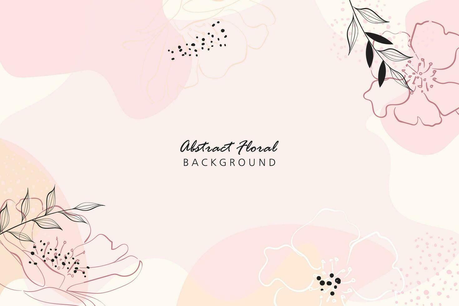 Abstract flower art frame background vector