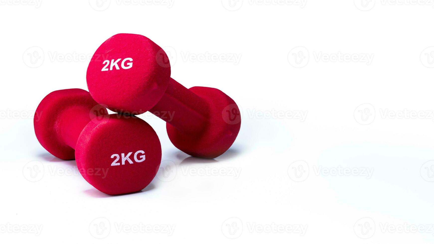 Isolated Dumbbell Concept. Fitness Equipment for Gym Workout, Strength Training, Bodybuilding, and Powerlifting photo