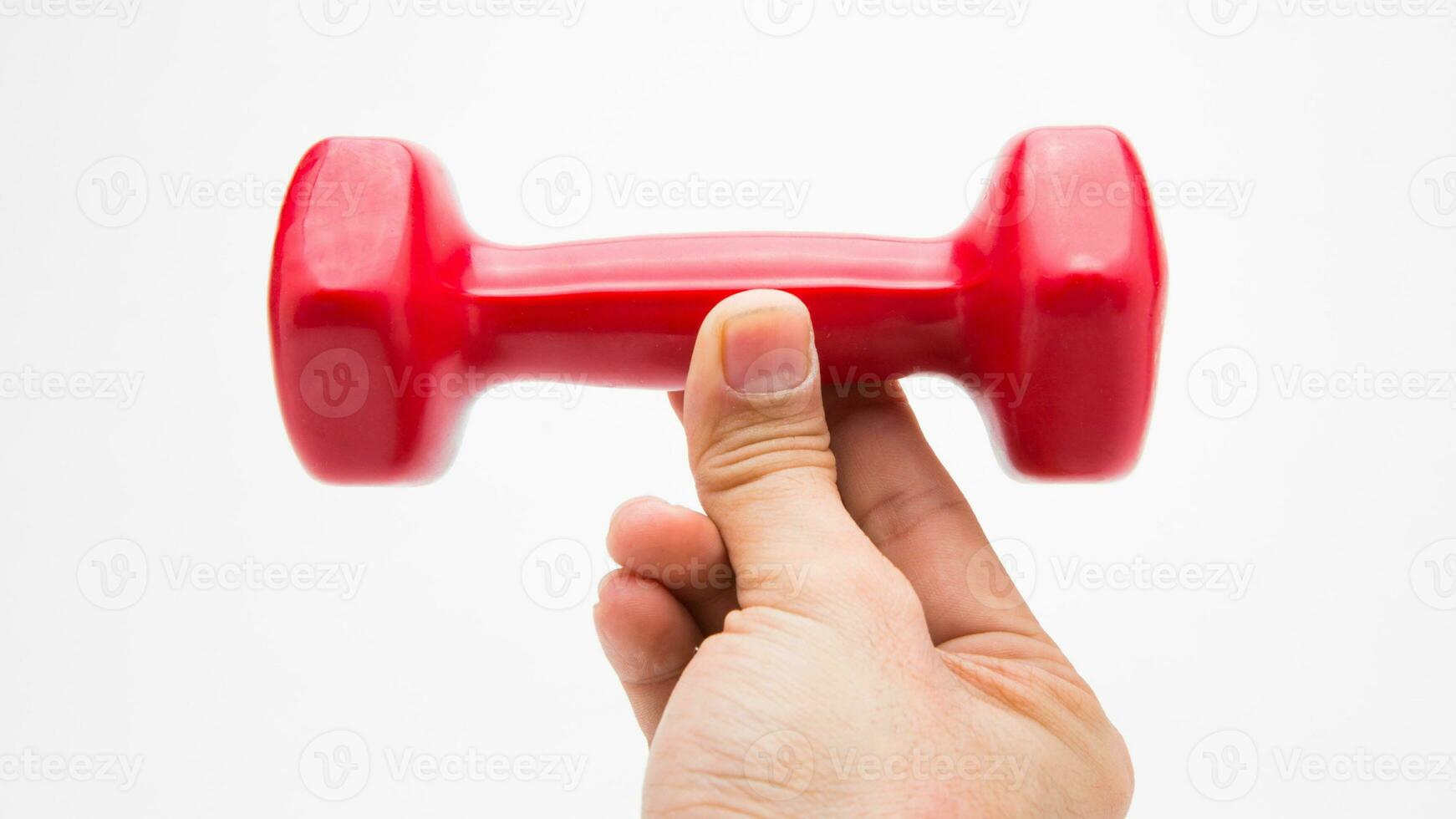 Isolated Dumbbell Concept. Fitness Equipment for Gym Workout, Strength Training, Bodybuilding, and Powerlifting photo