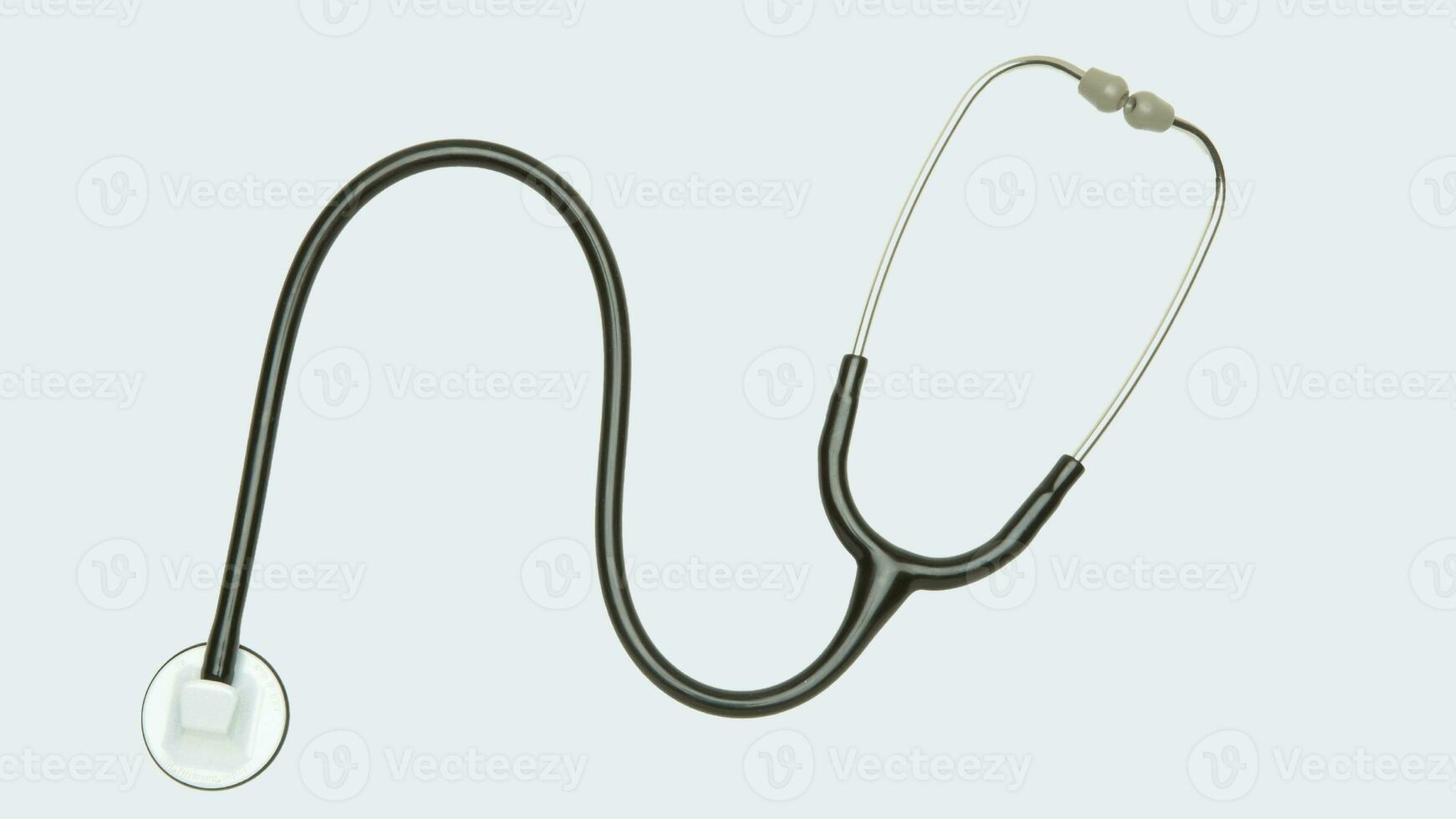 Isolated Stethoscope on White Background, Medical Equipment Concept photo