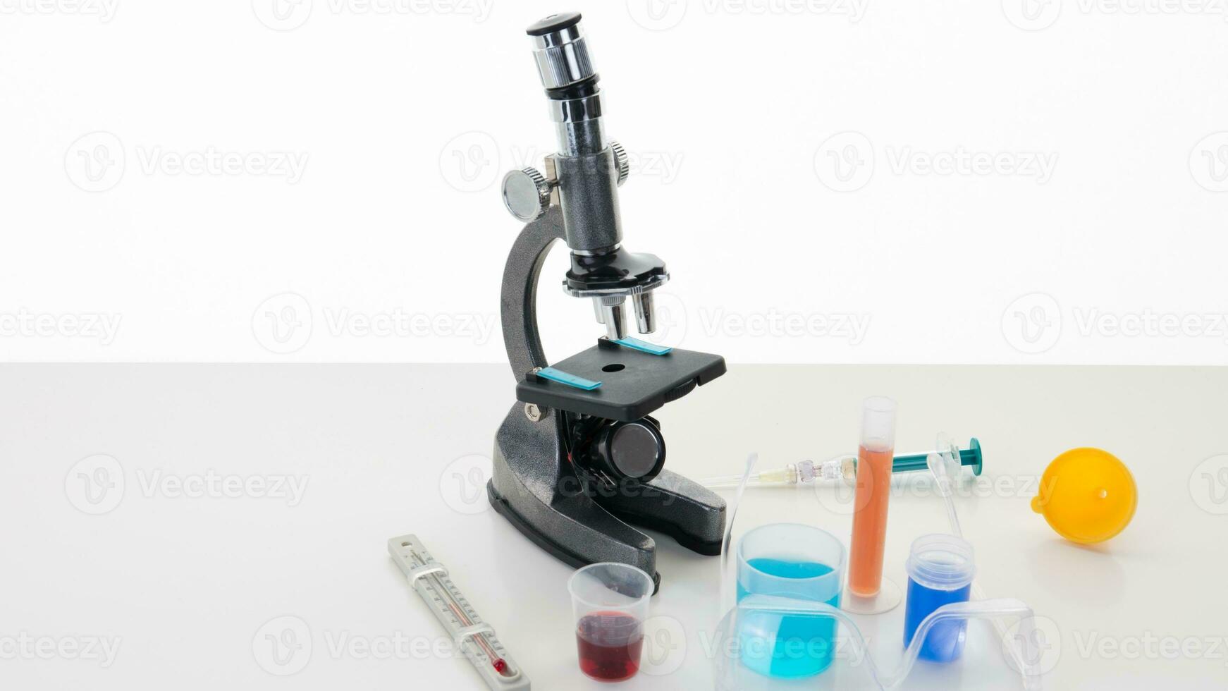 Isolated Microscope on White Background photo