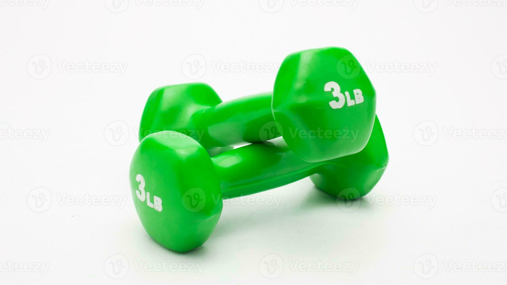 Isolated Dumbbell Concept. Fitness Equipment for Gym Workout, Strength Training, Bodybuilding, and Powerlifting photo