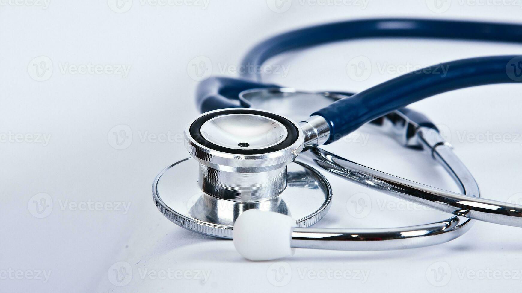 Isolated Stethoscope on White Background, Medical Equipment Concept photo