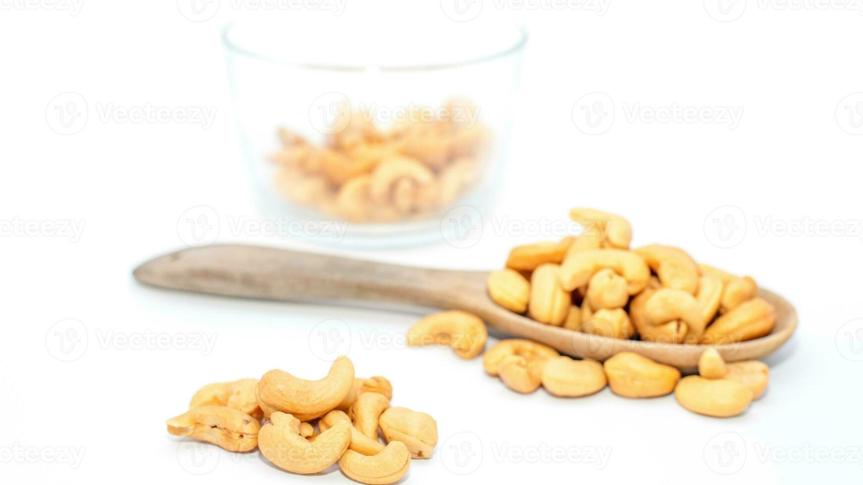 Delicious Cashew Nuts Isolated. Healthy, Organic Snack with Nutty, Concept for Design photo