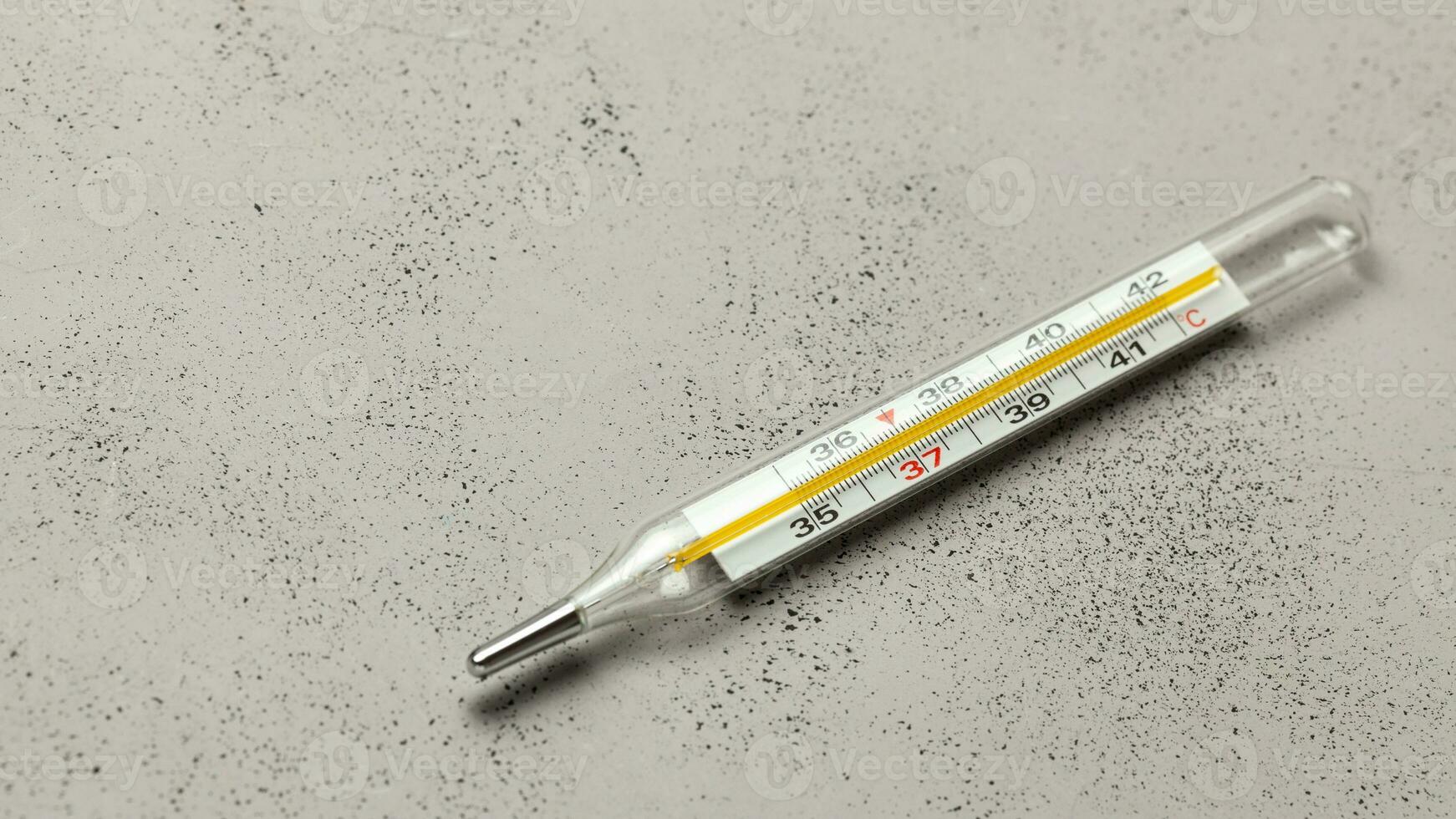 Glass Thermometer, Mercury Thermometer Isolated photo