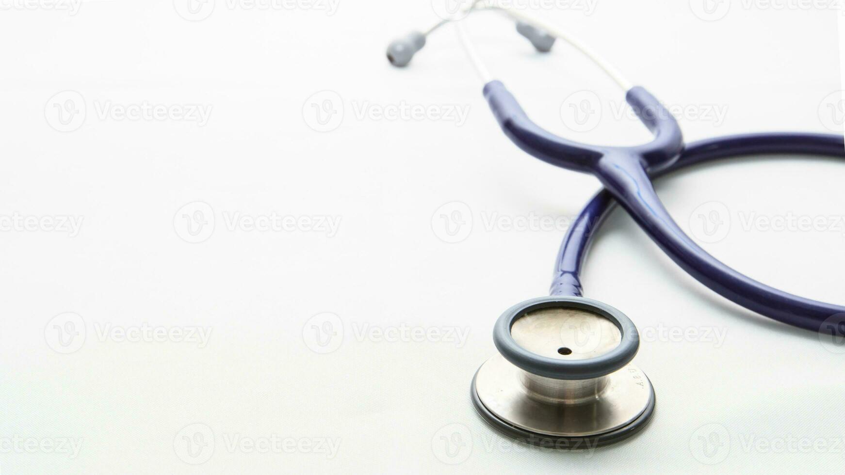 Isolated Stethoscope on White Background, Medical Equipment Concept photo