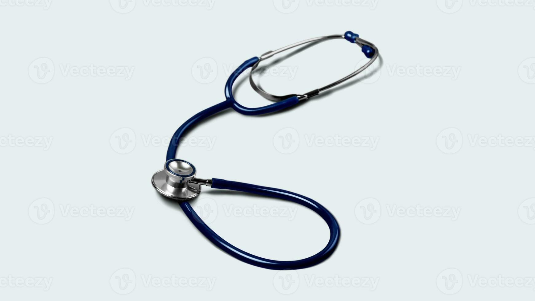 Isolated Stethoscope on White Background, Medical Equipment Concept photo