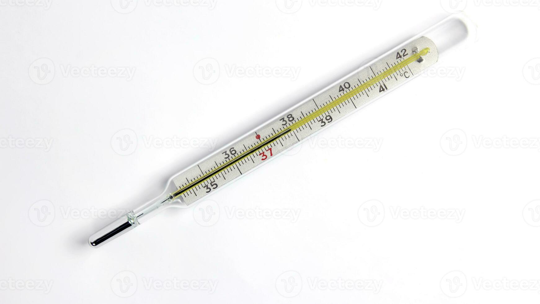 Glass Thermometer, Mercury Thermometer Isolated photo