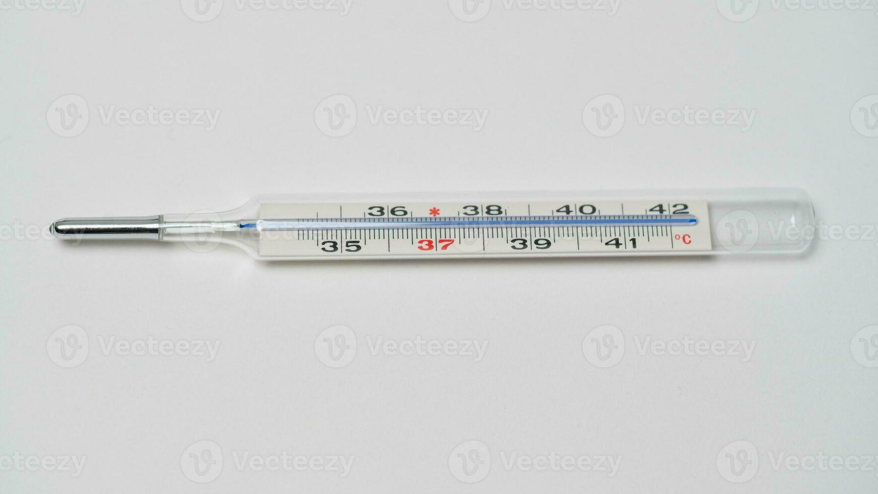 Glass Thermometer, Mercury Thermometer Isolated photo