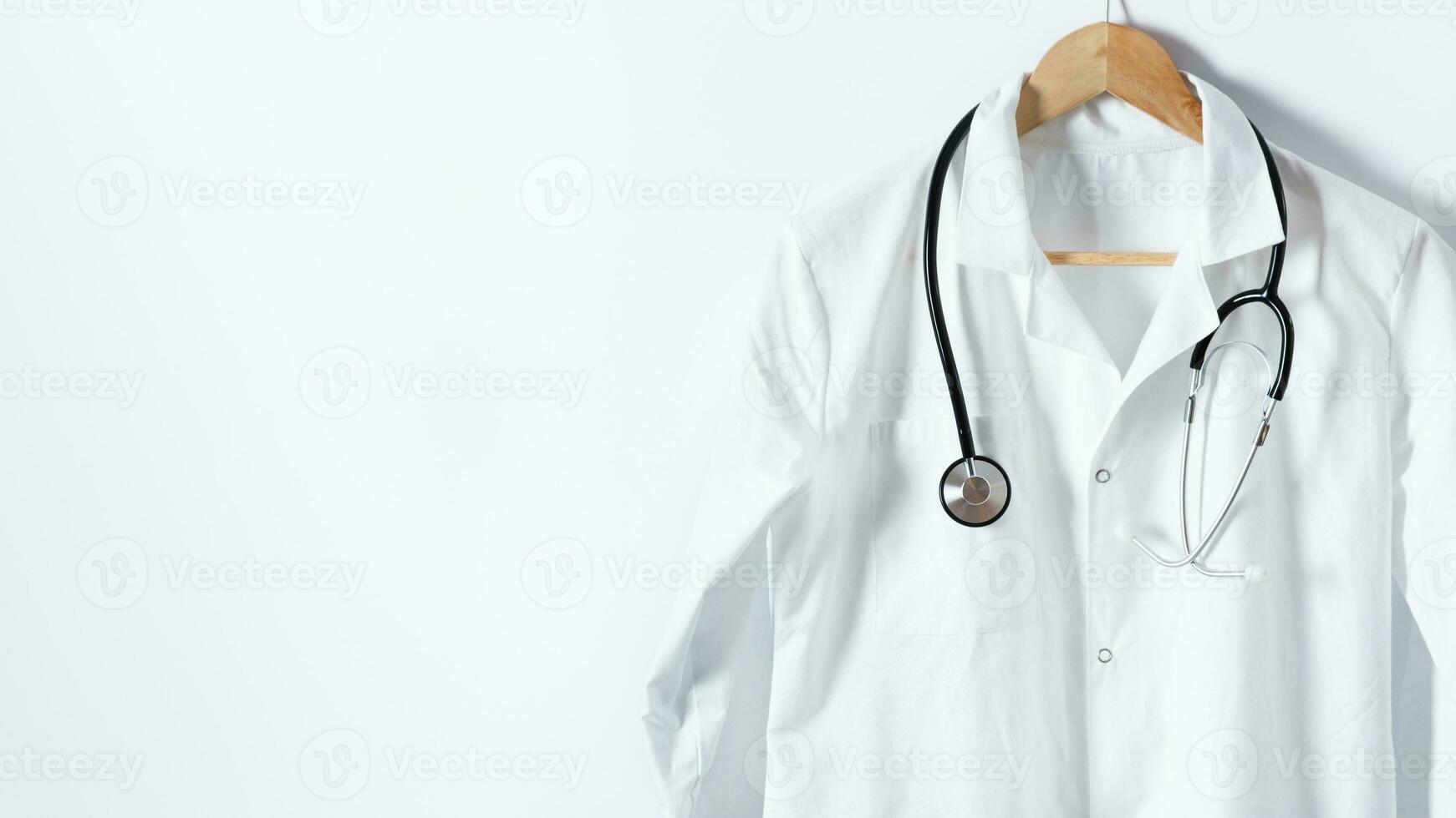 Isolated Stethoscope on White Background, Medical Equipment Concept photo