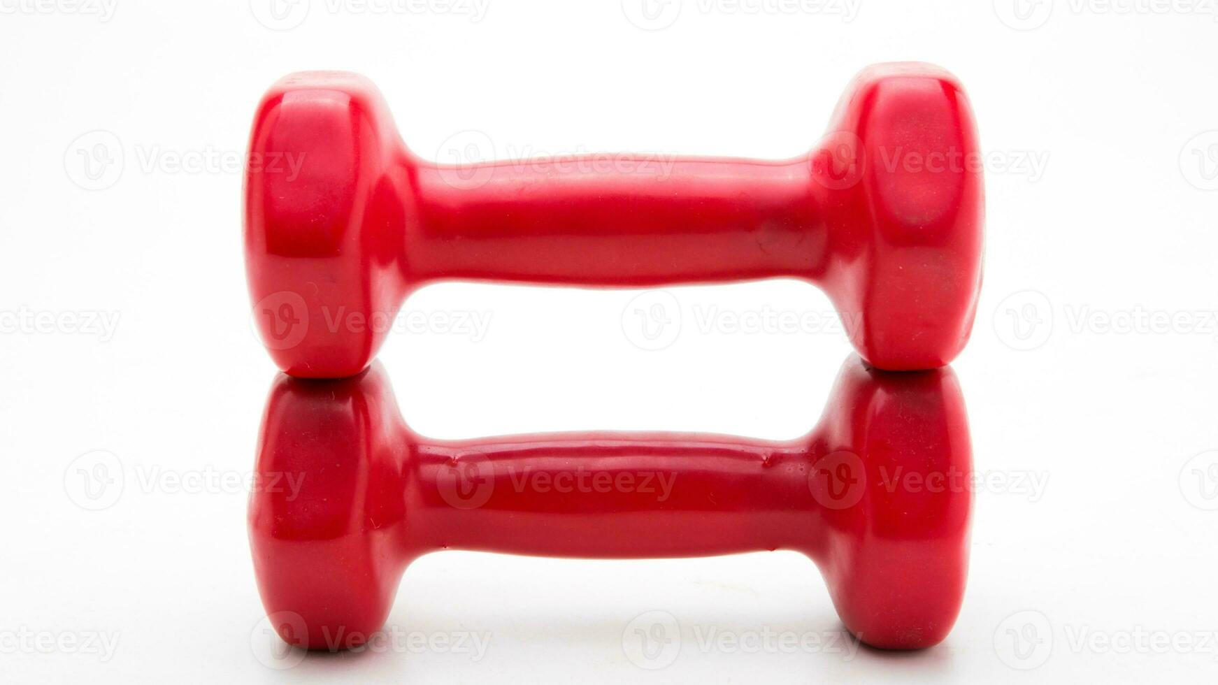 Isolated Dumbbell Concept. Fitness Equipment for Gym Workout, Strength Training, Bodybuilding, and Powerlifting photo