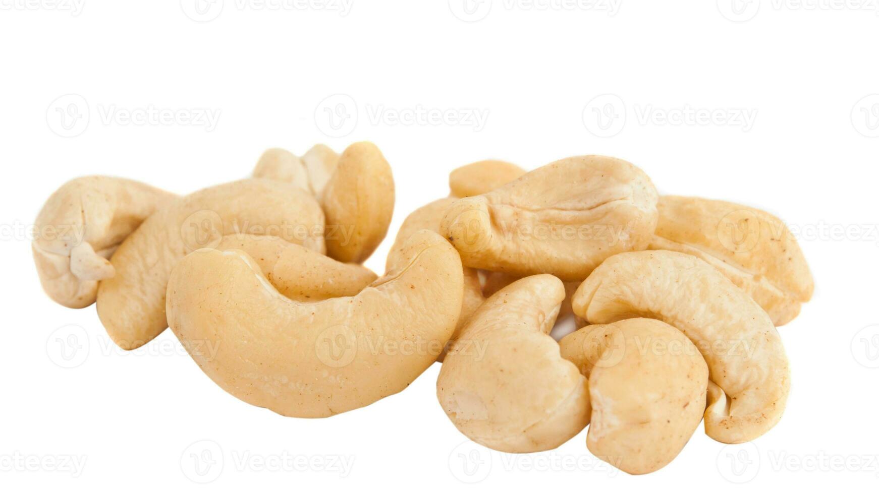 Delicious Cashew Nuts Isolated. Healthy, Organic Snack with Nutty, Concept for Design photo