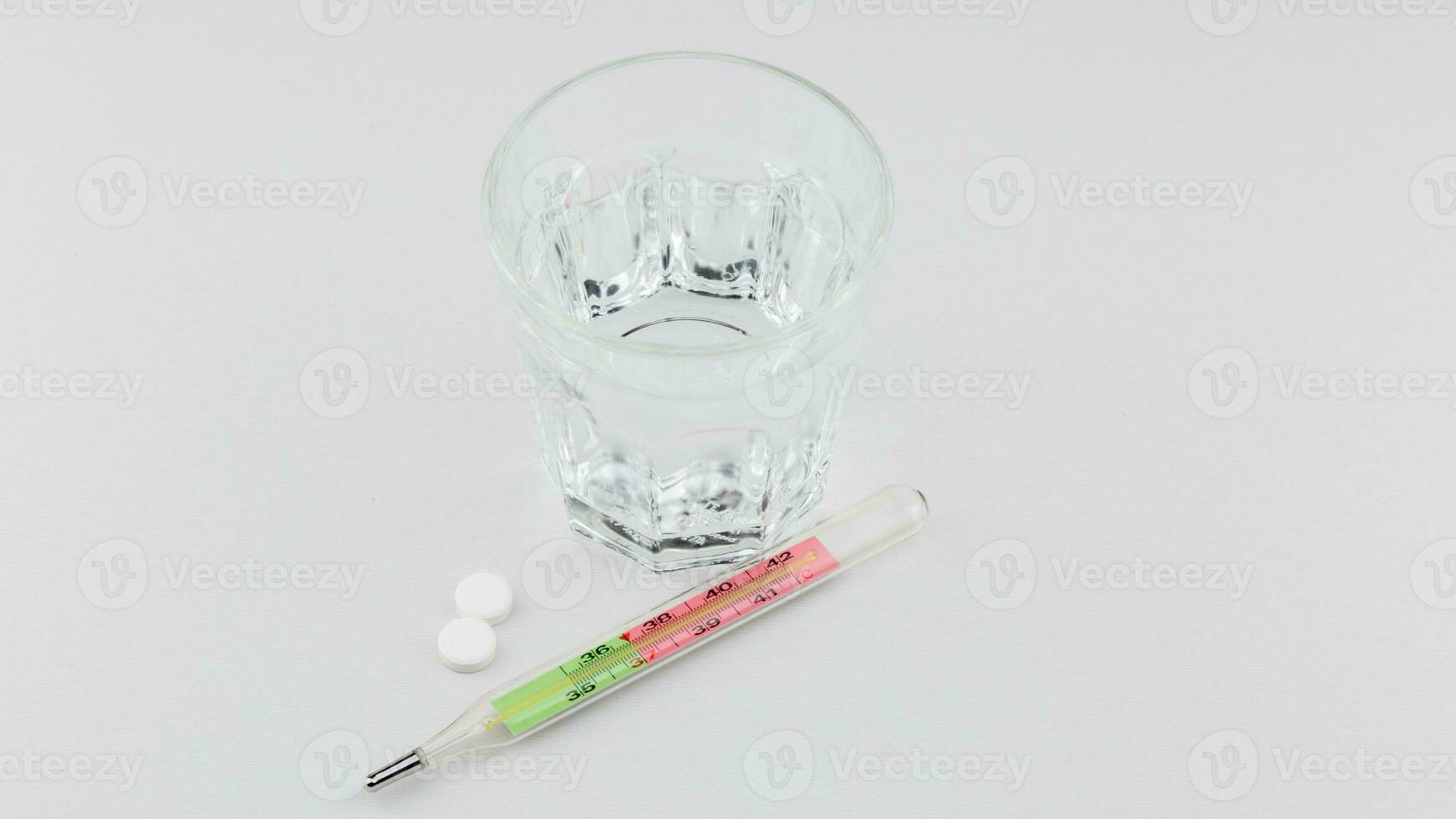 Glass Thermometer, Mercury Thermometer Isolated photo