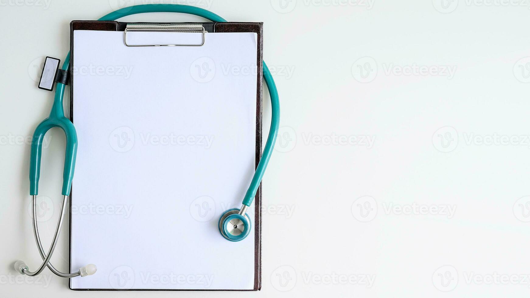 Isolated Stethoscope on White Background, Medical Equipment Concept photo