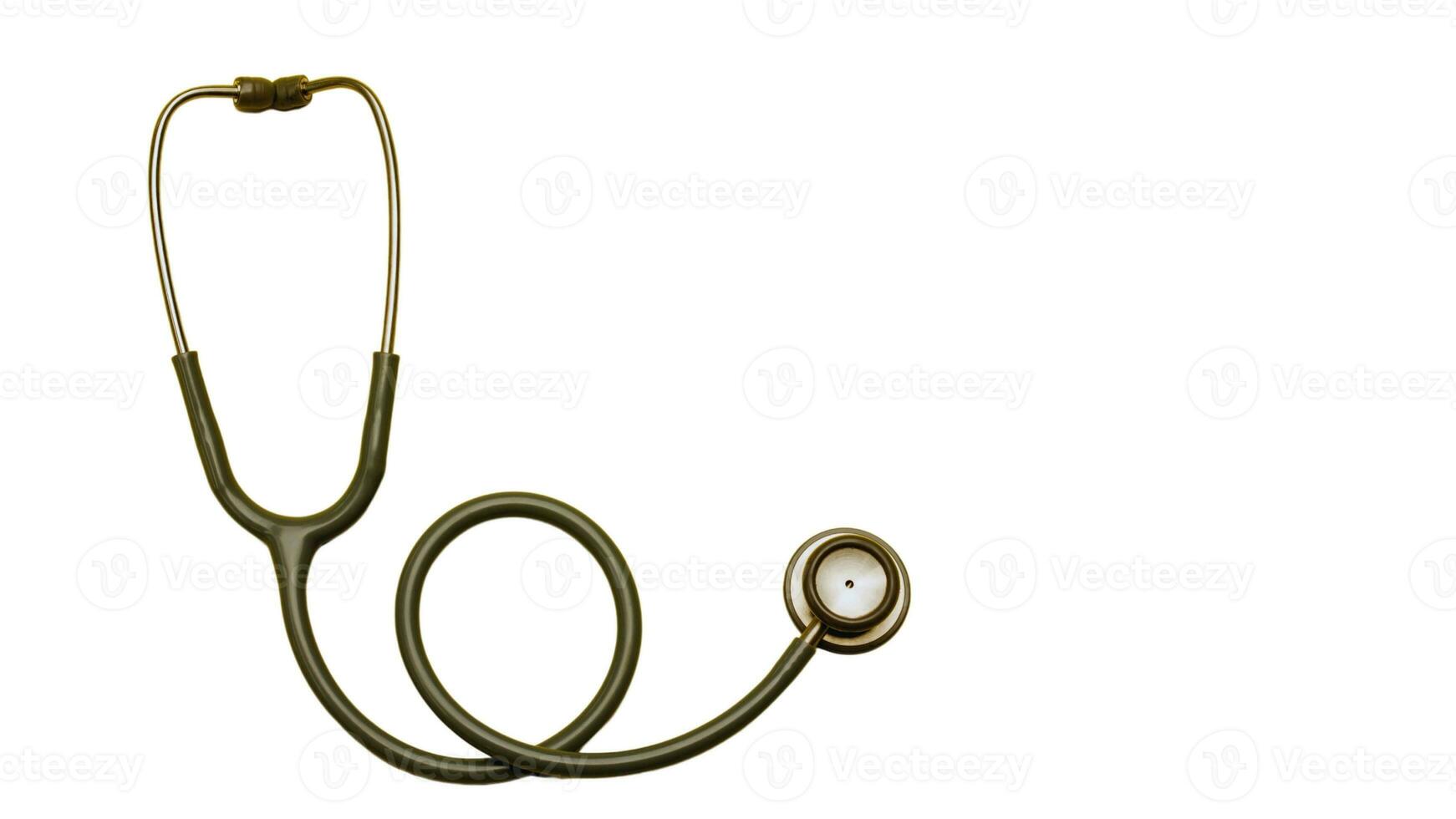 Isolated Stethoscope on White Background, Medical Equipment Concept photo