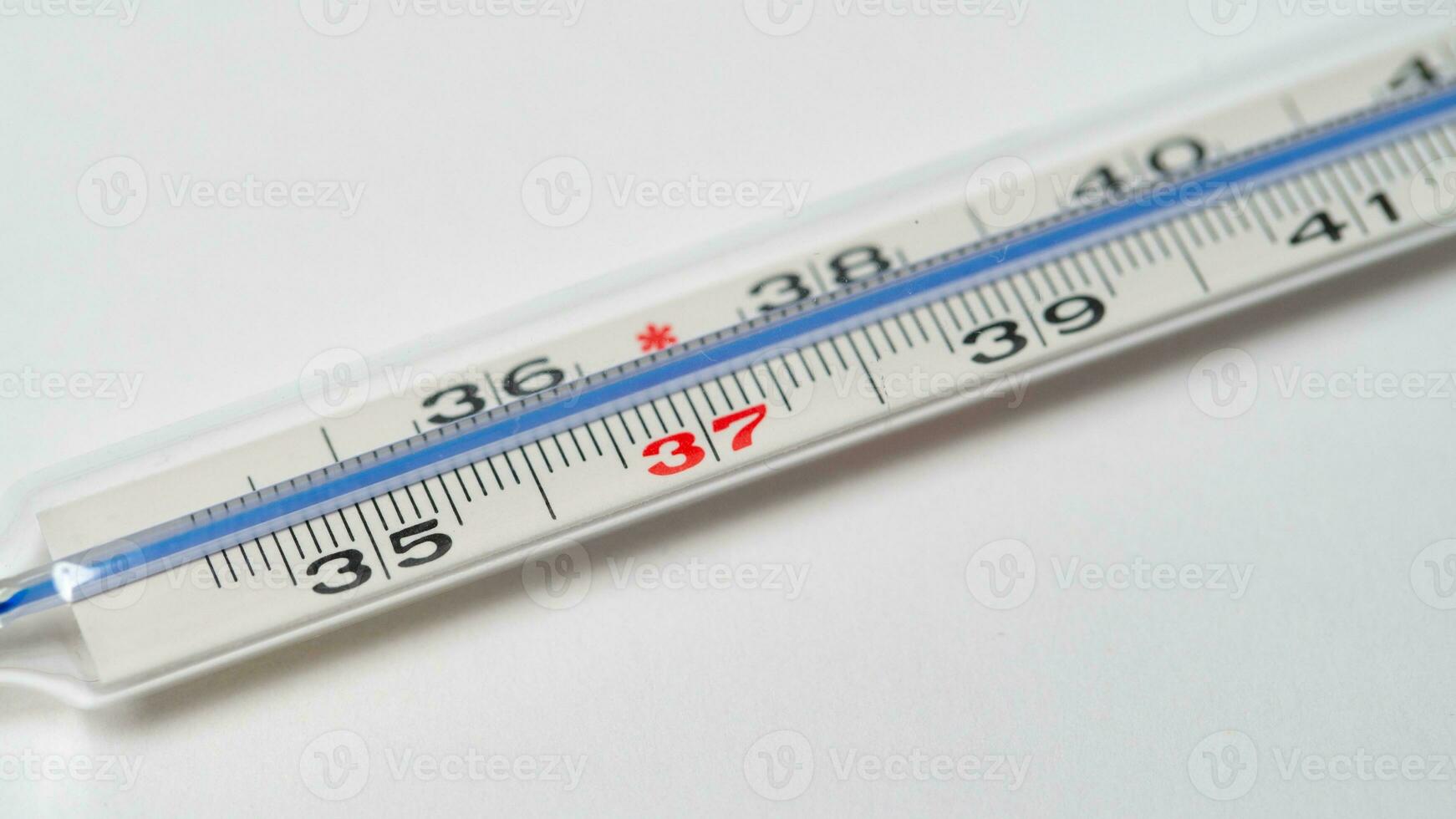 Glass Thermometer, Mercury Thermometer Isolated photo
