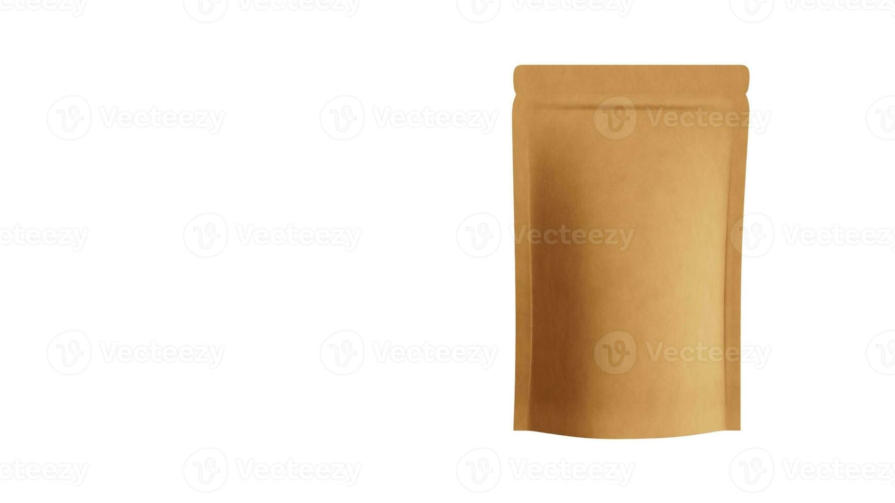 Blank Coffee Bag Mockup Isolated on White Background Packaging Design Template for Branding, Product Presentation, and Marketing Advertisement photo