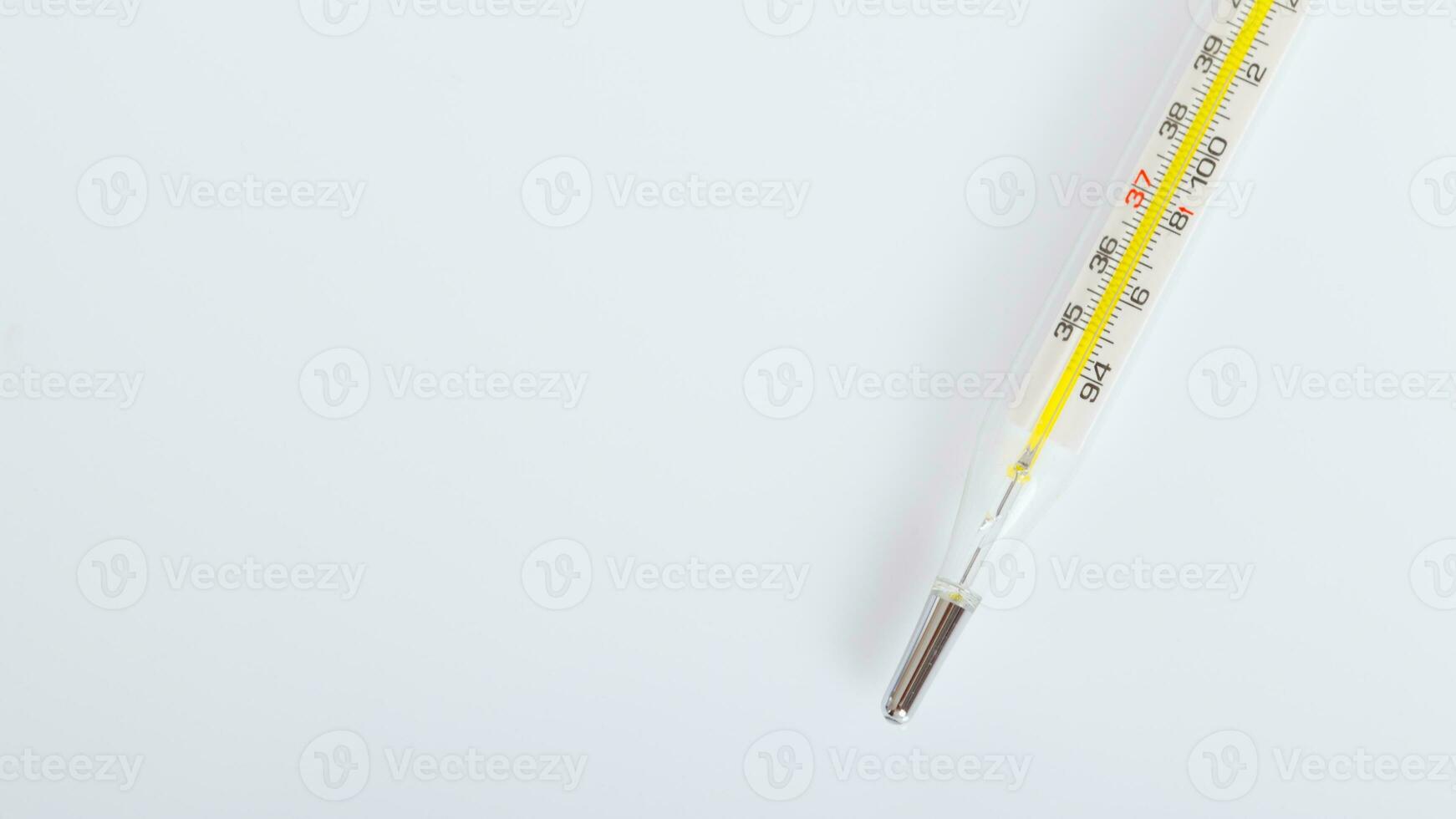 Glass Thermometer, Mercury Thermometer Isolated photo