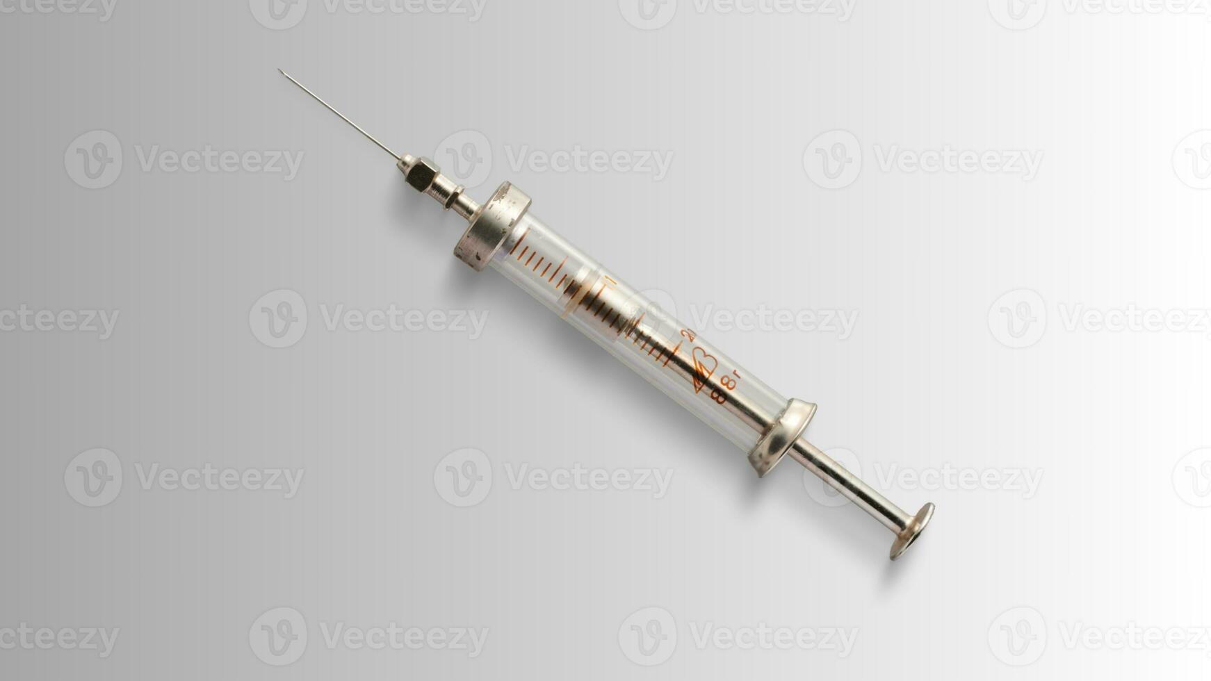 Vintage Glass Syringe, Nostalgic Medical Relic isolated photo