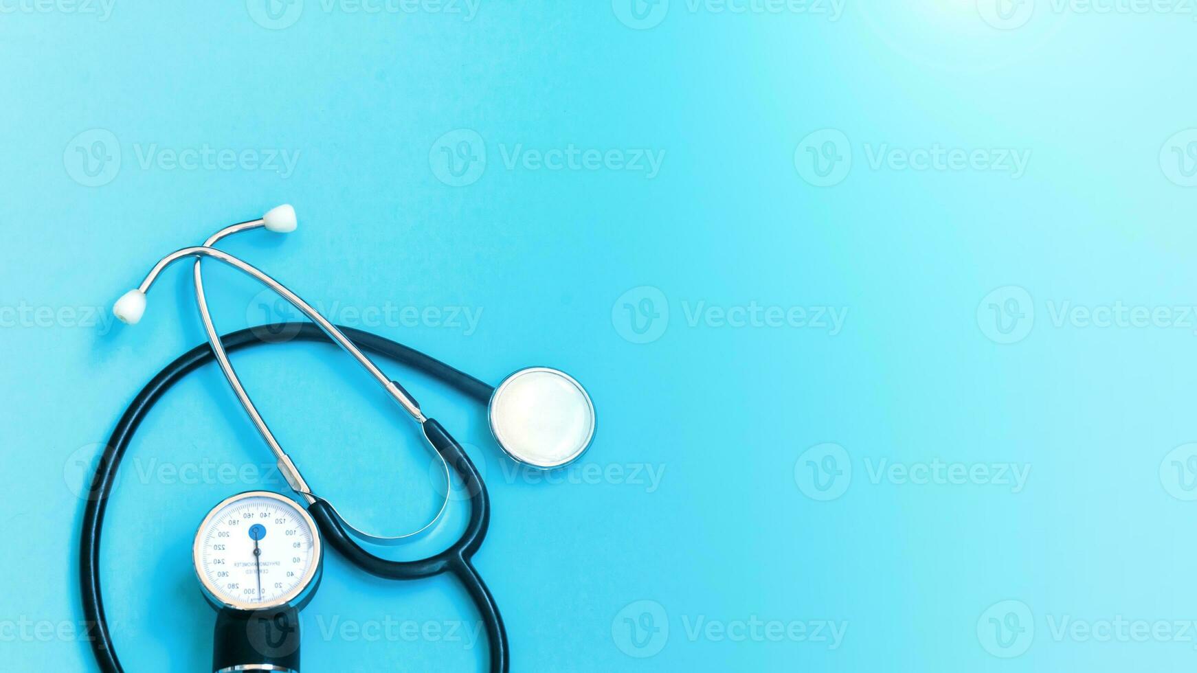 Isolated Stethoscope on White Background, Medical Equipment Concept photo